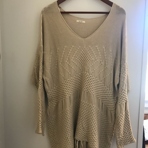 Cream Fringe Sweater - Picture 1 of 5